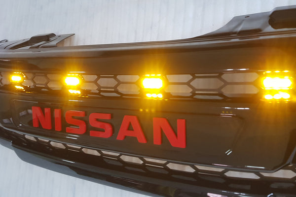 NISSAN NAVARA
D40 PRE-FACELIFT
2005-2010
FULL GRILL REPLACEMENT
RED LOGO
GLOSS BLACK VERSION! 
/PATHFINDER R51 AMBER LEDS