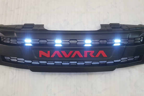 NISSAN NAVARA D40 PRE-FACELIFT FULL GRILL REPLACEMENT NAVARA LOGO / RED