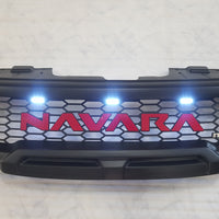NISSAN NAVARA D40 FACELIFT COMPLETE GRILL WHITE LEDS