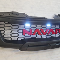 NISSAN NAVARA D40 FACELIFT COMPLETE GRILL WHITE LEDS