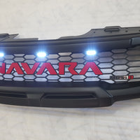 NISSAN NAVARA D40 FACELIFT COMPLETE GRILL WHITE LEDS