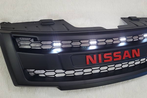 NISSAN NAVARA D40 FACELIFT COMPLETE V2 GRILL RED NISSAN LOGO