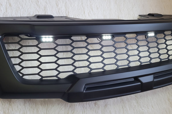 NISSAN NAVARA D40 FACELIFT COMPLETE GRILL WHITE LEDS 2010-2015
