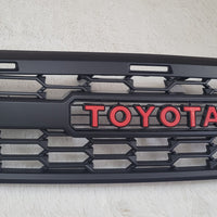 TOYOTA HILUX FULL GRILL 2005-2011 MK7 RED LOGO AMBER LED'S