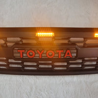 TOYOTA HILUX FULL GRILL 2005-2011 MK7 RED LOGO AMBER LED'S