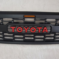 TOYOTA HILUX FULL GRILL 2005-2011 MK7 RED LOGO AMBER LED'S