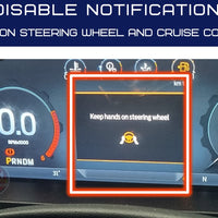 FORD RANGER NEXT GEN 2023-2025 Disable hands on steering wheel/cruise control notification