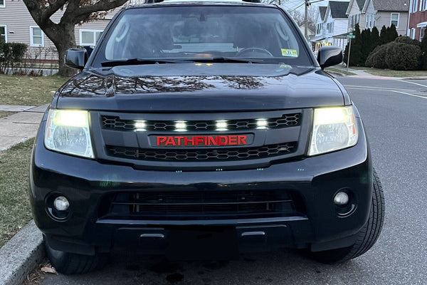 NISSAN PATHFINDER/ FACELIFT COMPLETE V2 GRILL  2010-2015 RED VERSION