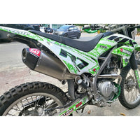 FULL SYSTEM RACING PIPE KIT STAINLESS STEEL CARBON SILVER FOR KAWASAKI KLX 230
