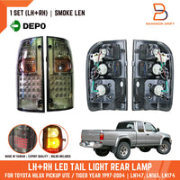 TOYOTA HILUX DEPO LED SMOKE TAIL LIGHT REAR LAMP PAIR UTE LN147 LN167 LN174 98-04