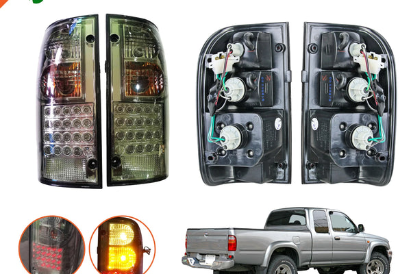 TOYOTA HILUX DEPO LED SMOKE TAIL LIGHT REAR LAMP PAIR UTE LN147 LN167 LN174 98-04