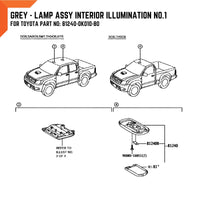 Interior Dome Cabin Light / Lamp for Toyota Hilux  05-14