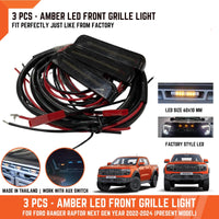FORD RANGER RAPTOR 3 PC LED RUNNING LIGHTS FOR FRONT GRILL