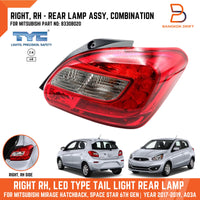MITSUBISHI MIRAGE HATCHBACK A03A 16-19 RH RIGHT LED TAIL LAMP REAR LIGHT