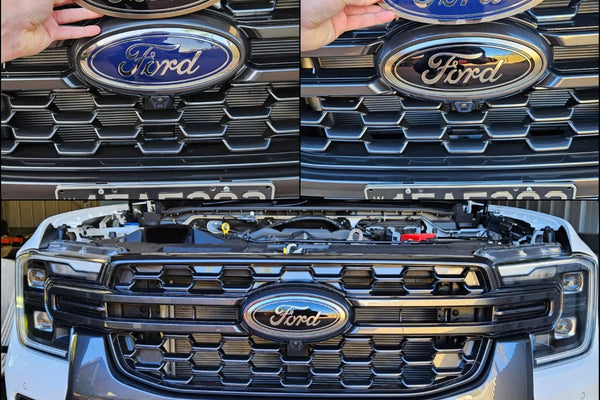 BLACK Ford Oval Badge for Front Grill XL/XLS/XLT/WILDTRAK/SPORT 2023-2025