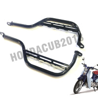 BLACK REAR FOOT PEGS STEP REST PASSENGER FOR HONDA SUPER CUB C125 2018-2025