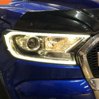 FORD RANGER 2015-2021Matt black LED DRL HeadLight Lamp Cover Trim