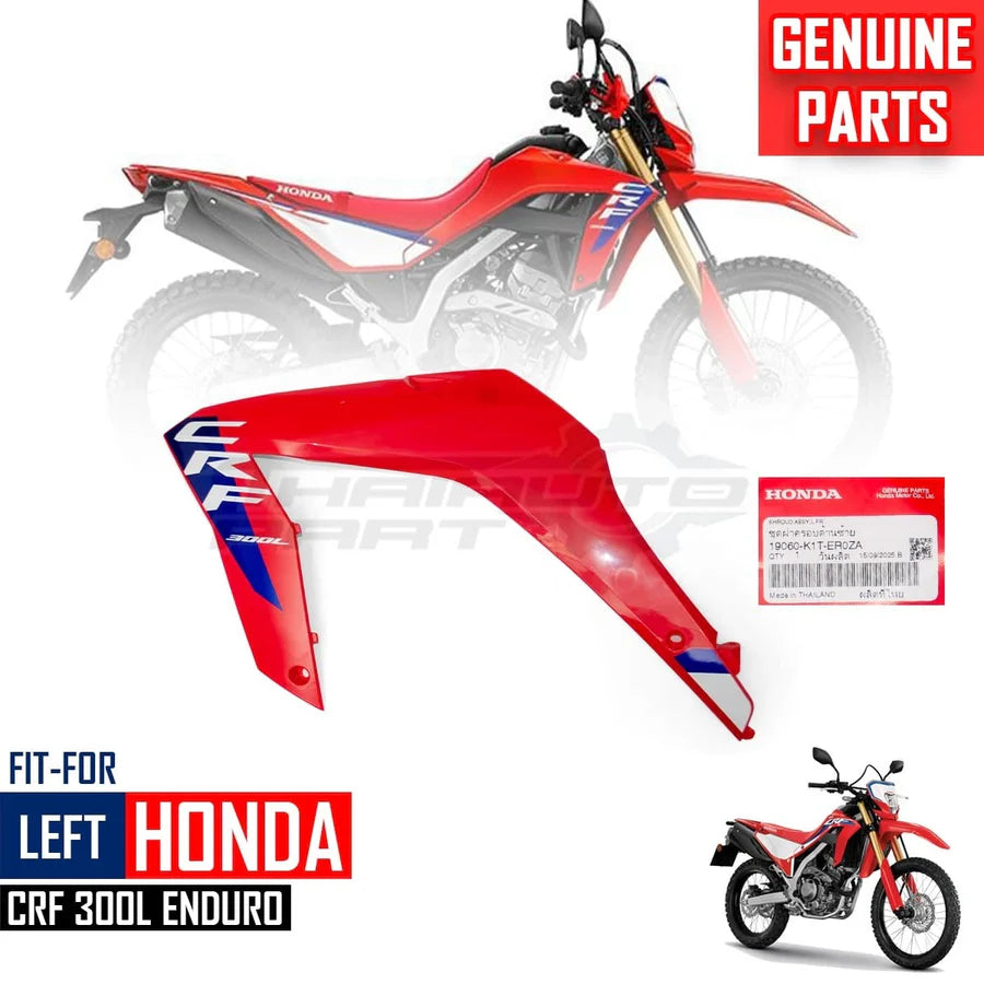 Honda CRF300L Enduro 2025 Genuine Front Side Left Shroud Panel Fairing Red