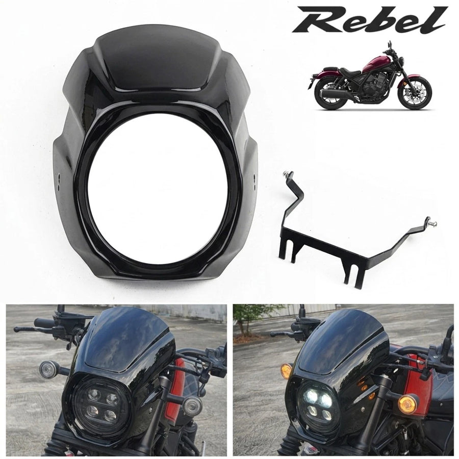 Honda Rebel 1100 CMX (2021-2025) - Headlight Cover Windscreen Gloss Black