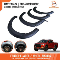 MATT BLACK V-CROSS FENDER FLARE WHEEL ARCH FOR ISUZU D-MAX TFR 20-23 DL20 DL40