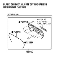 BLACK CHROME TAILGATE GARNISH COVER TRIM FOR TOYOTA HILUX INVINCIBLE X 20-25
