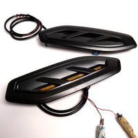 Fit Ford Ranger Raptor 2018-2021 Side Vent Cover Trim Matte Black Orange Led