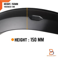 MATT BLACK V-CROSS FENDER FLARE WHEEL ARCH FOR ISUZU D-MAX TFR 20-23 DL20 DL40